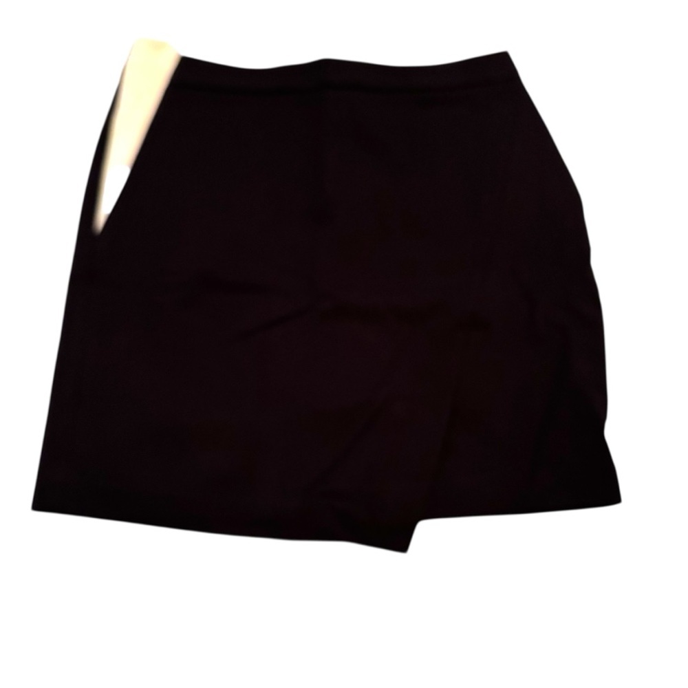 NWT White House Black Market Black Ponte Asymmetric Back Zip Stretch Skirt SZ 8P